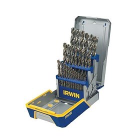Show details of Irwin Industrial Tools 3018002 Cobalt M-35 Metal Index Drill Bit Set with Case, 29-Piece.