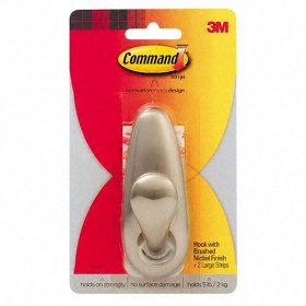 Show details of 3M Command FC13-BN Forever Classic Large Metal Hook, Brushed Nickel.