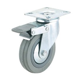 Show details of Steelex D2598 3-Inch 150 Lbs Swivel Double Lock Rubber Plate Caster, Gray.