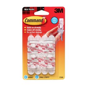 Show details of 3M Command 17006 Mini Hooks with Adhesive Strips.