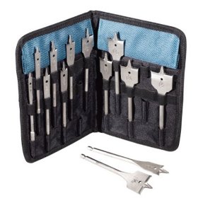 Show details of Bosch SB5013P Rapid Feed 13-Piece 1/4-Inch to 1-1/2-Inch Spade Drill Bit Assortment with Nylon Storage Pouch.