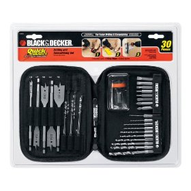 Show details of Black & Decker Quick Connect Drilling and Screwdriving Set, 30 Piece.