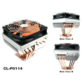 Show details of Thermaltake Big Typhoon CL-P0114 12cm 5-in-1 Heatpipe Cooling Solution Fan for Intel P4 LGA 775 and AMD K7/K8.