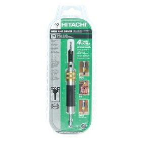 Show details of Hitachi 728105-1/4-Inch Hex Shank,-1/8-Inch Drill, 3/8-Inch Countersink & #10 Bit Phillips Drive Set.