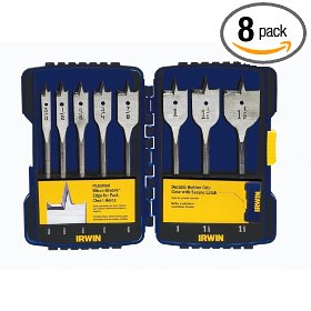 Show details of Irwin Industrial Tools 341008 Speebor Blue Groove Pro Spade Bit Set with Case, 8-Piece.