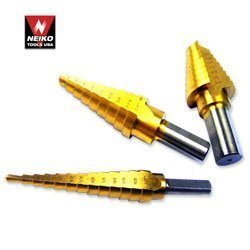 Show details of 3 pc Titanium HSS M2 Steel Step Drill Bit Tool Set.