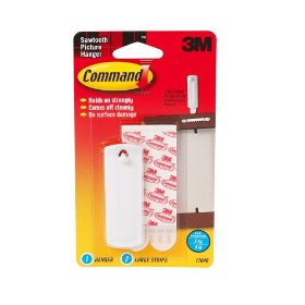 Show details of 3M Command 17040 Sawtooth Picture Hanger with Adhesives Strips.