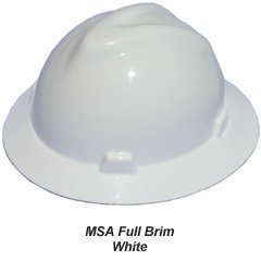 Show details of MSA Safety Works 10006318 Full Brim Hard Hat, White.