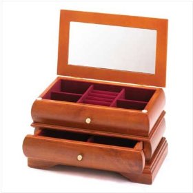 Show details of JEWELRY BOX WITH DRAWERS.