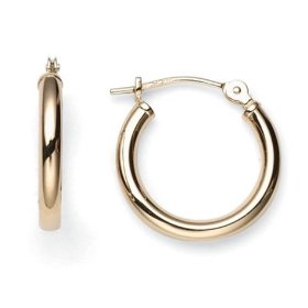 Show details of 14k Yellow Gold Round Hoop Earrings.