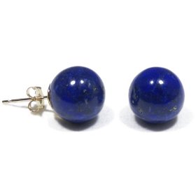 Show details of 14k Yellow Gold 10mm Lapis Lazuli Stud Earrings.