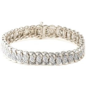 Show details of Sterling Silver 1/10 cttw Diamond Bracelet.