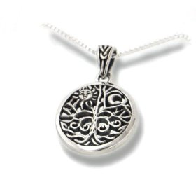 Show details of Celtic Tree of Life Art Symbol with Sun and Moon Sterling Silver Pendant with 18" Necklace.
