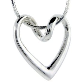 Show details of Flawless Sterling Silver Floating Heart, 13/16" X 13/16".