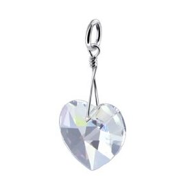 Show details of Clear Swarovski Crystal Heart Pendant Charm.