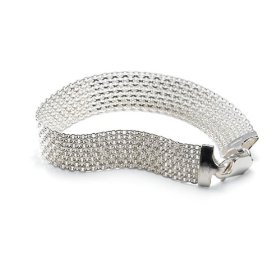 Show details of Sterling Silver 12mm Italian Mesh Bracelet, 7.5".