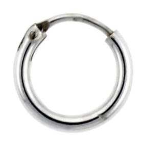Show details of Very Tiny 5/16" (8 mm) Diameter Sterling Silver Teeny Endless Hoop Earrings..