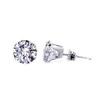 Show details of Sterling Silver 3 MM Round Clear Cubic Zirconia Stud Post Back Earrings.