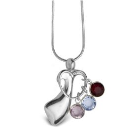 Show details of Mother's Loving Embrace Birthstone Charm Pendant.