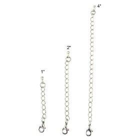 Show details of Necklace Bracelet Extender Set - Silver Tone - 3 Pcs Total.