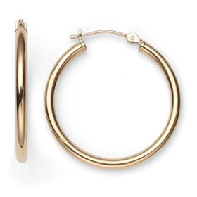 Show details of 14k Yellow Gold Round Hoop Earrings.