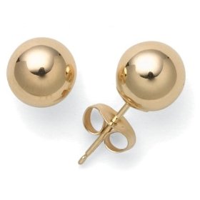 Show details of 14k Yellow Gold 7mm Ball Earrings.