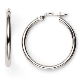 Show details of 14k White Gold Hoop Earrings.