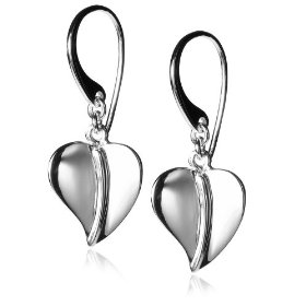 Show details of Sterling Silver Heart Dangle Earrings.