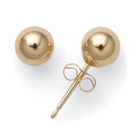 Show details of 14k Yellow Gold 5mm Ball Earrings.