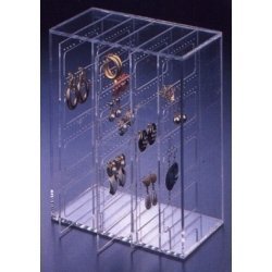 Show details of Earring Organizer, Acrylic, Holds 210 Pairs (Clear) (10"W x 5"D x 10"H).