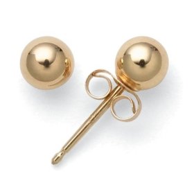 Show details of 14k Yellow Gold 4mm Ball Earrings.