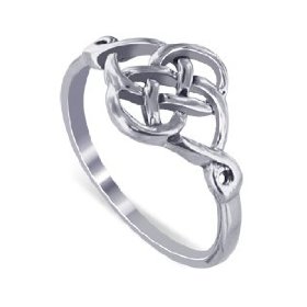 Show details of Celtic Knot Band Polished Sterling Silver Ring.