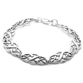 Show details of Sterling Silver Celtic Design Bracelet, 8".