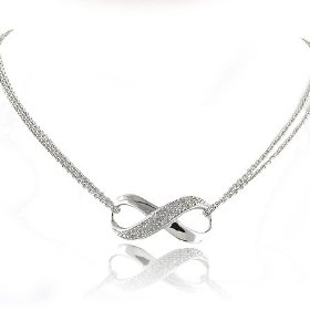 Show details of 0.25ctw Diamond & Sterling Silver Infinity Necklace.