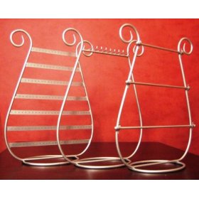 Show details of (Set of 3) Silver Necklace Holder / Bracelet Holder / Earring Holder ~ Jewelry Organizer / Tree / Stand / Display.