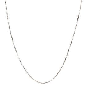 Show details of 14k White Gold .5mm Light Box Chain Necklace, 16".