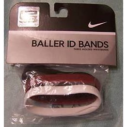 Show details of Nike Baller ID Bands - Lebron James - 3 Bands- White - LEBRON, Red - LJ 23; black - KING JAMES.