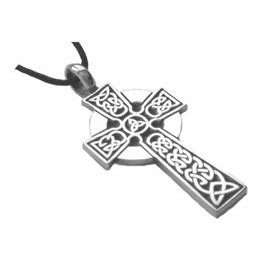 Show details of CELTIC IRISH CROSS Silver Tone PEWTER Pendant Necklace !.