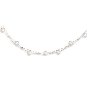 Show details of 16" 2 Strand with Cultured Freshwater Pearl Necklace.