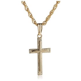 Show details of 14k Gold Filled Cross Pendant, 18".