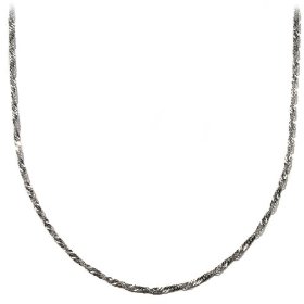 Show details of Sterling Silver 3mm Italian Singapore Chain Necklace, 20".