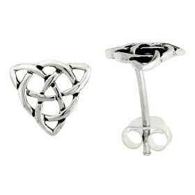 Show details of Tiny 1/4" (7 mm) Sterling Silver Celtic Knot Stud Earrings.