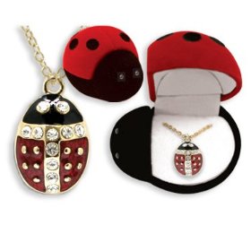 Show details of LADYBUG Crystal Necklace in Red Ladybug Gift Box.