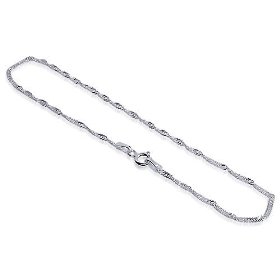 Show details of Cute Sterling Silver Singapore Chain Ankle Bracelet.