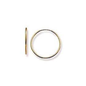 Show details of 14k Yellow Gold 1/2" Small (S) Size Baby/Mens/Children Endless Hoop Earrings, HypoAllergenic.