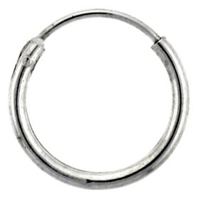 Show details of 1/2" ( 12 mm ) Diameter Sterling Silver Small Endless Hoop Earrings..