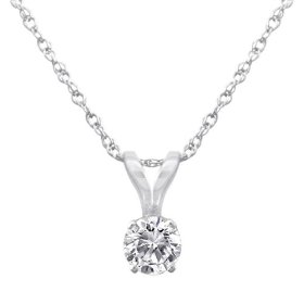 Show details of 14K White Gold .25ct Diamond Solitaire Pendant.