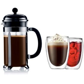 Show details of Bodum Chambord 8-Cup Press with Bonus Pavina Thermal Glasses.