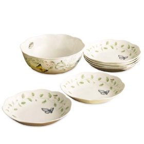 Show details of Lenox Butterfly Meadow 7-Piece Pasta/Salad Set.