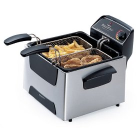 Show details of Presto 05466 ProFry Stainless-Steel Dual-Basket Immersion-Element 12-Cup Deep Fryer.